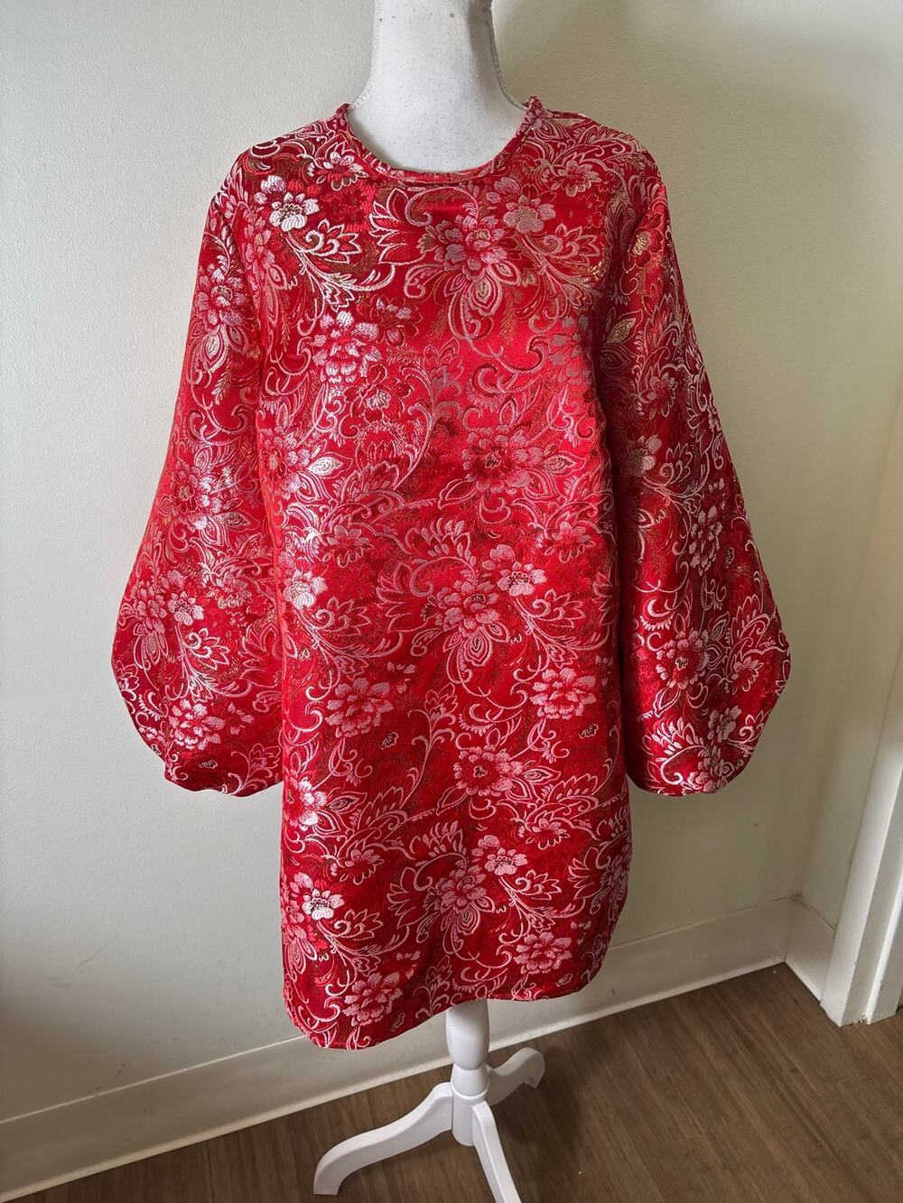 Hyacinth House Red and Pink Floral Cocktail Dress Sz L